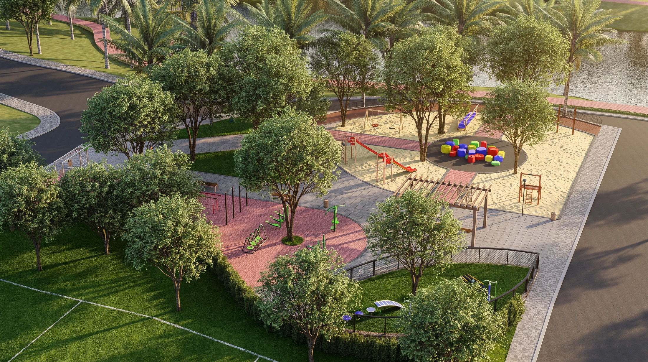 Praça dos Pássaros · Morada dos Lagos — projeto de praças da Loteview